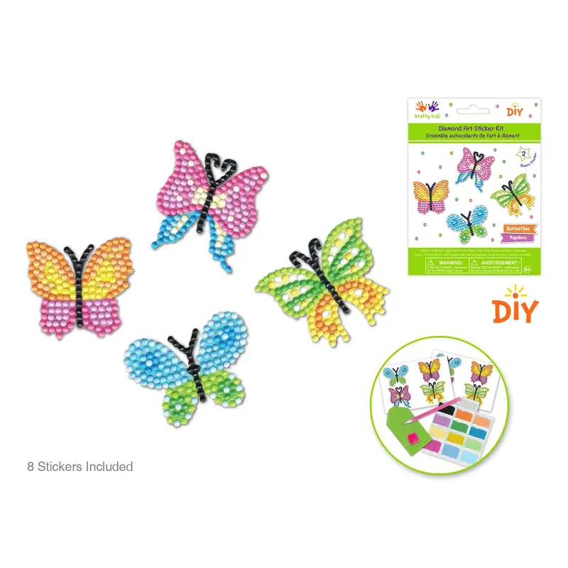 Krafty Kids Kit: Diamond Painting DIY Sticker Kit 2 Sheets