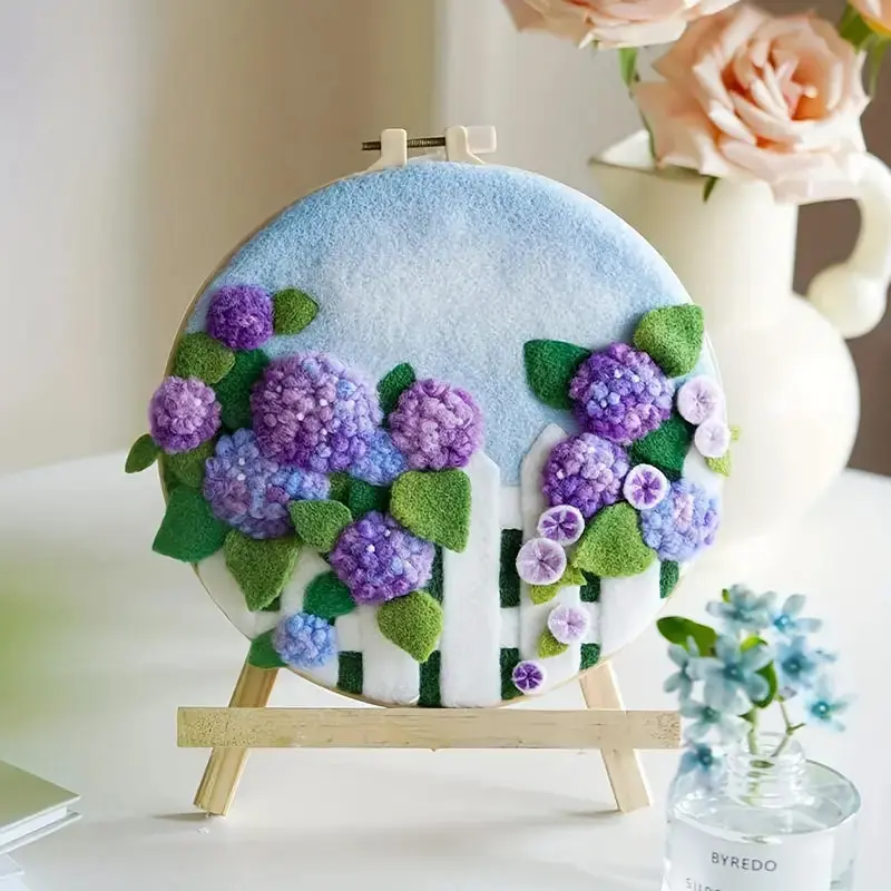 Purple Hydrangea Landscape Felting Kit