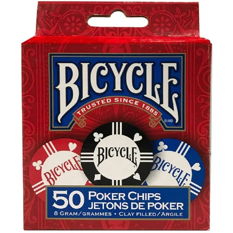 BICYCLE - 8 GRAM CLAY POKER CHIPS 50CT
