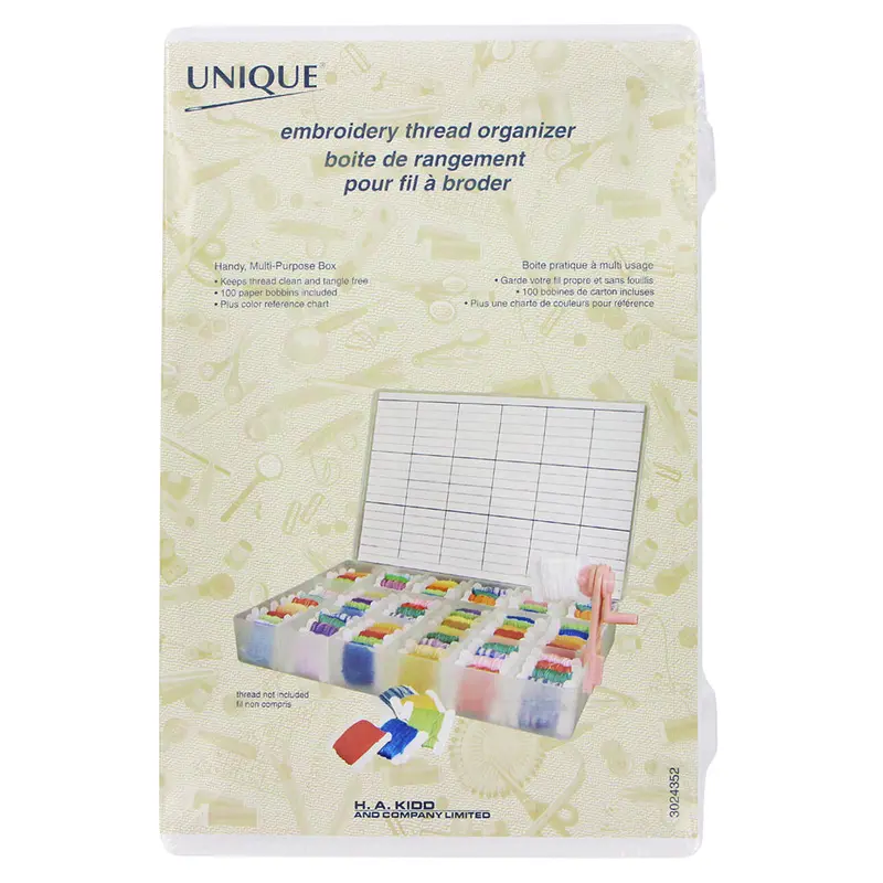 UNIQUE Large Floss Box with 100 Card Bobbins