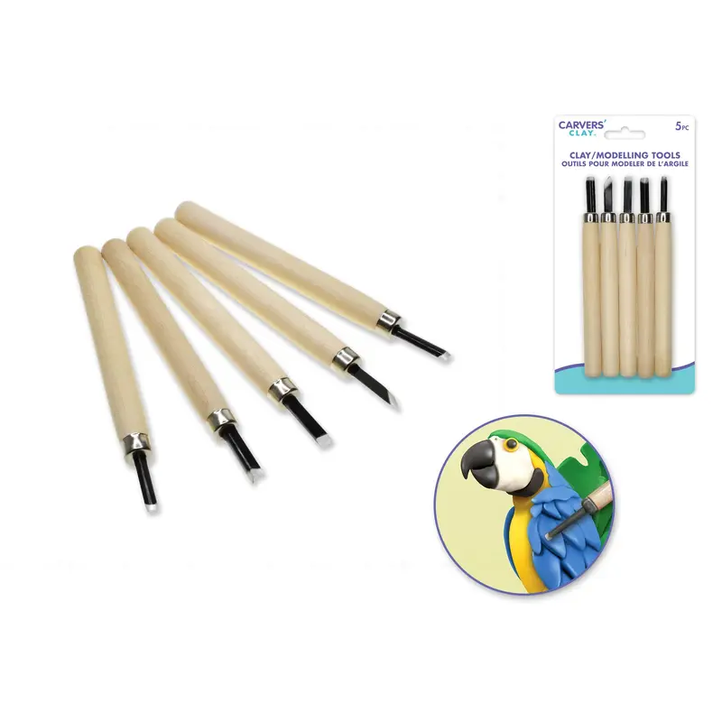 Carvers' Clay: Carving/Sculpting/Modelling Tools Set 5pc Asst
