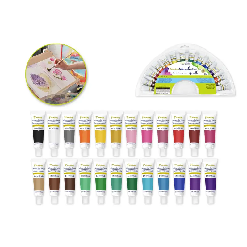 Color Factory: 288ml Premium Watercolor Paint Set 24x12ml Tubes