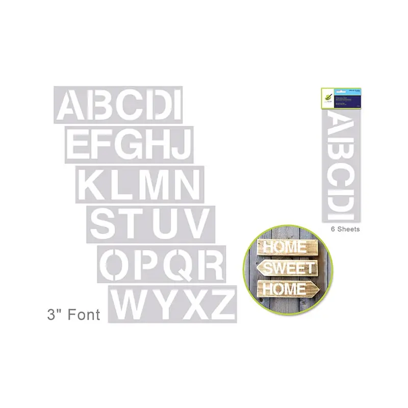 Color Factory: 3" Alpha/Numeric/Symbol Stencil 6-Sht Set