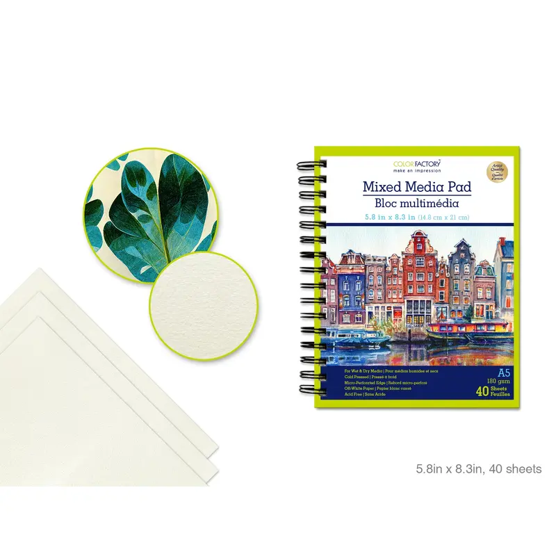 Color Factory: Mixed Media Artist Pad 5.88"x8.25" (A5) 180gsm 40 Sht AF