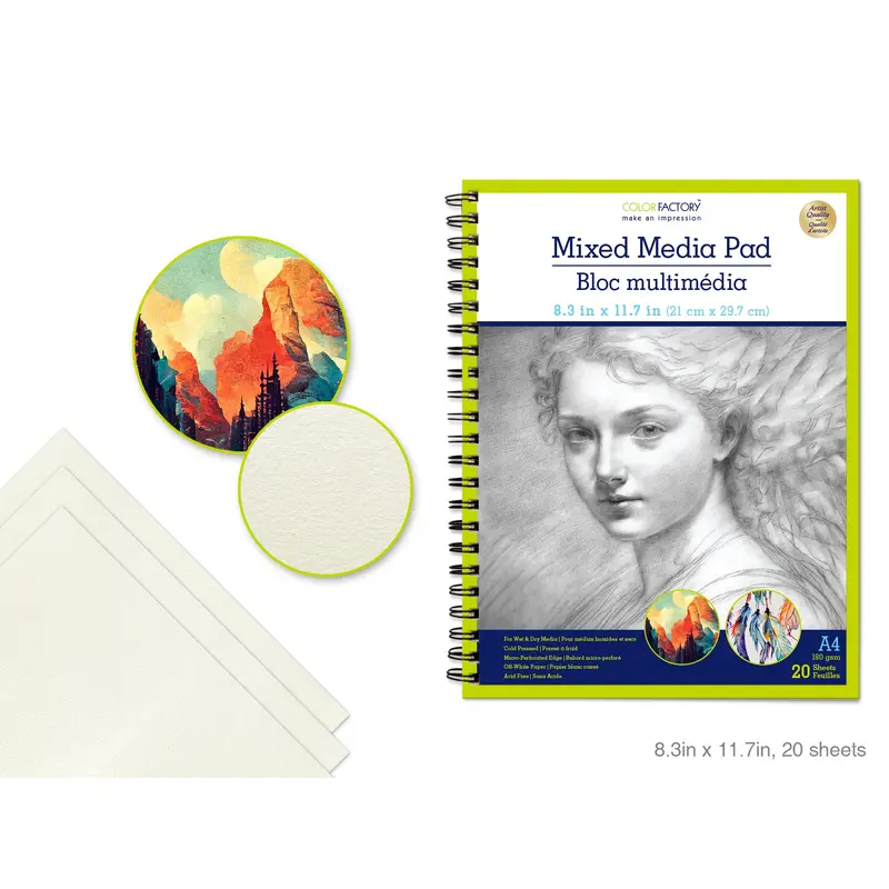 Color Factory: Mixed Media Artist Pad 8.25"x11.75" (A4) 180gsm 20 Sht AF