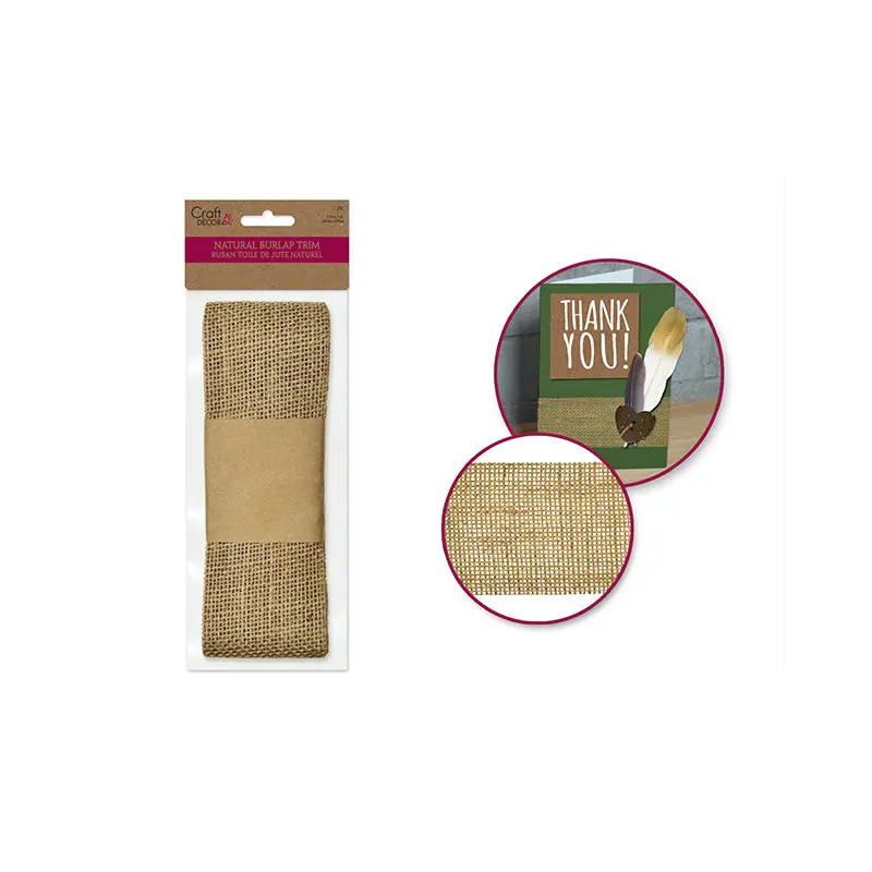 Craft Dcor Ribbons: 6cmx2m Natural Burlap Trim