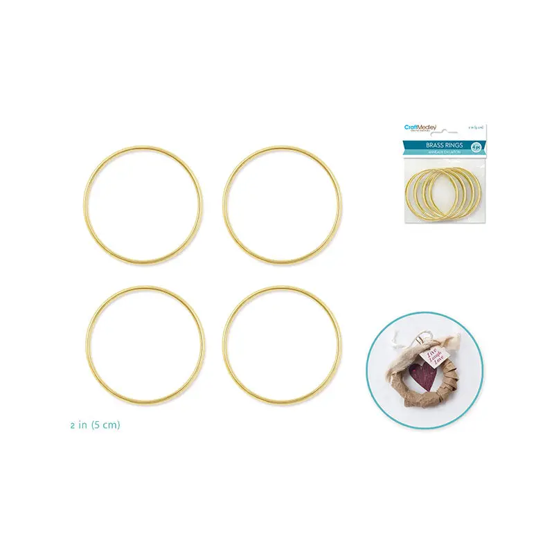 Craft Medley Brass Ring 2 in. 4 pc.