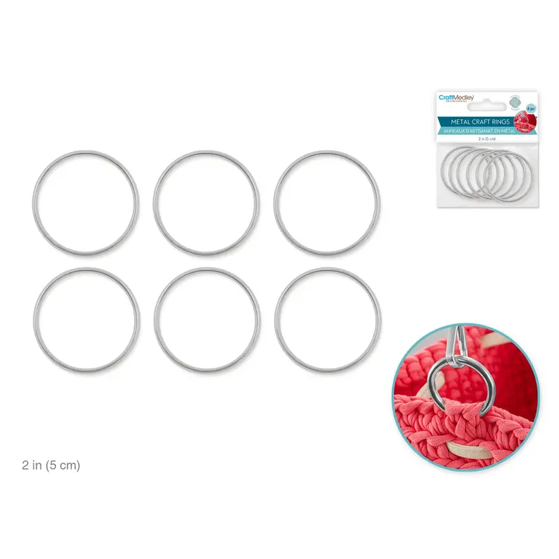 Craft Medley Metal Ring 2 in. 6 pc.