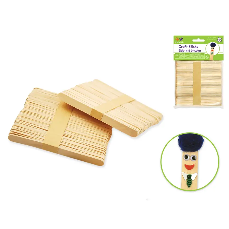 Craftwood: 4.5"x3/8" Regular Craft Sticks 100/pk