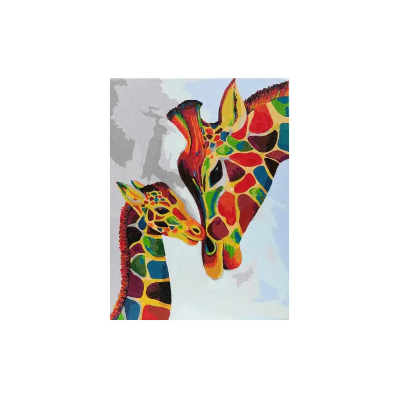 "Colourful Giraffes" Craft Buddy Paint by Numb3rs 30cmx40cm Framed Kit