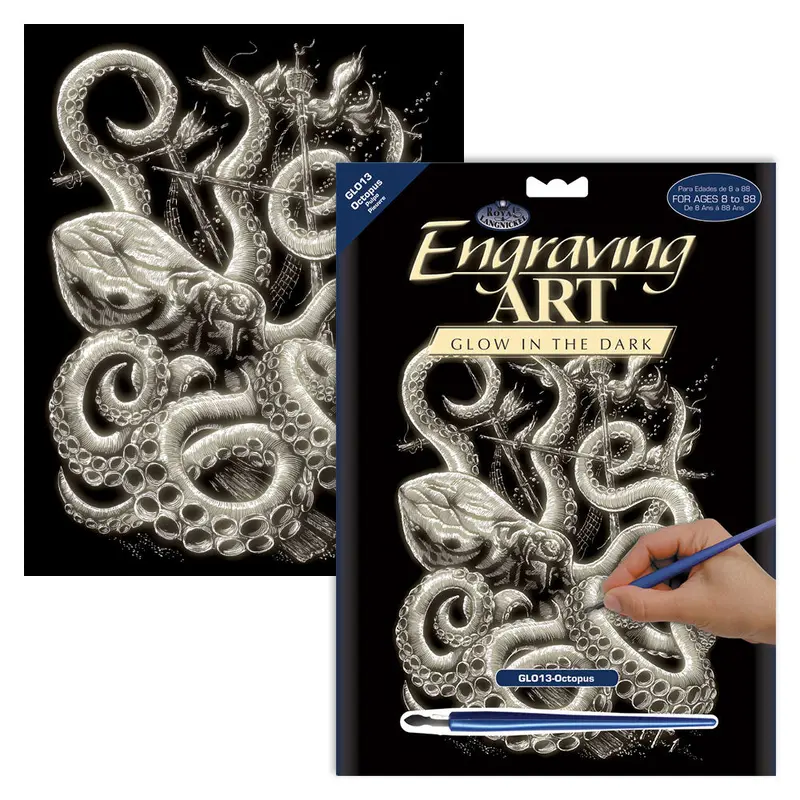 Octopus Glow in the Dark Foil Engraving Art Kit