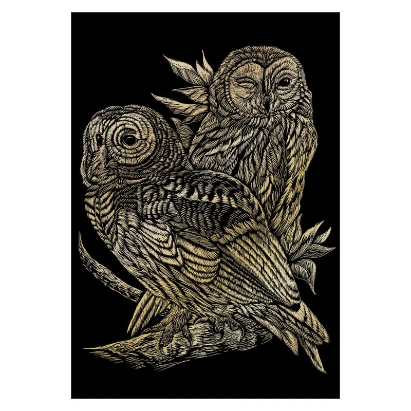 Owls Gold Foil Engraving Art Kit