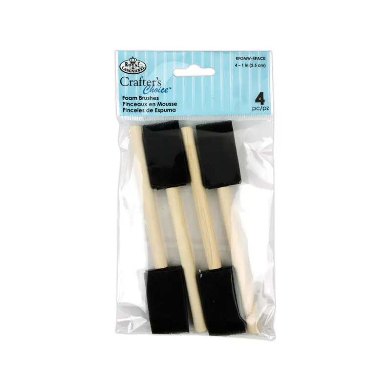 4pc Crafters Choice Foam Brushes 1"