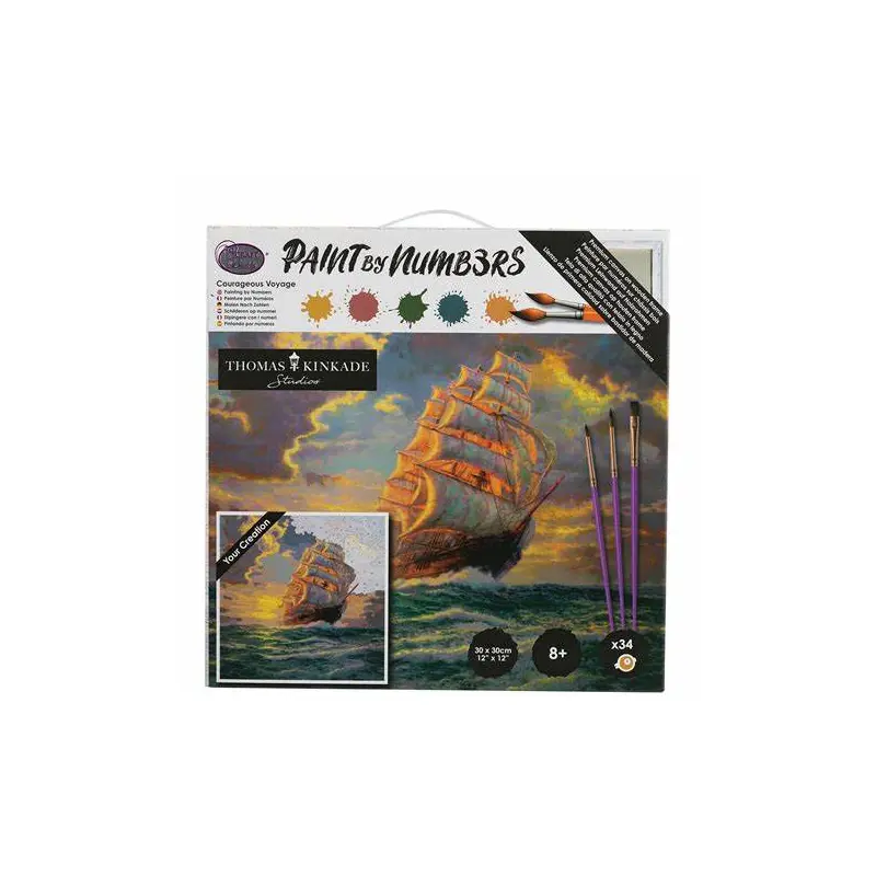Craft Buddy Paint by Numbers Thomas Kinkade Courageous Voyage Canvas Kit