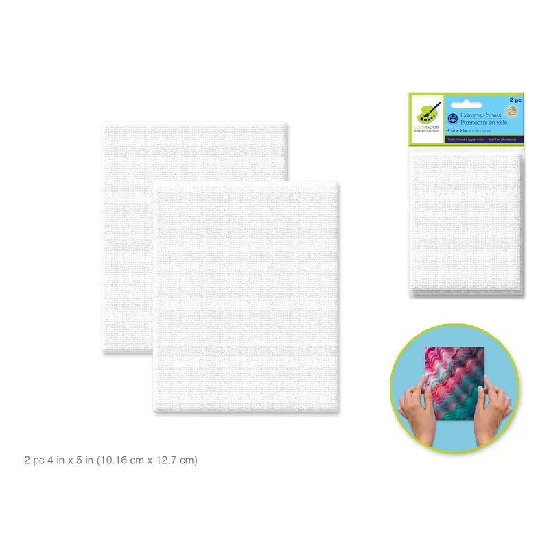 Canvas Panels Primed: 4"x5" 2/pk Artist Quality