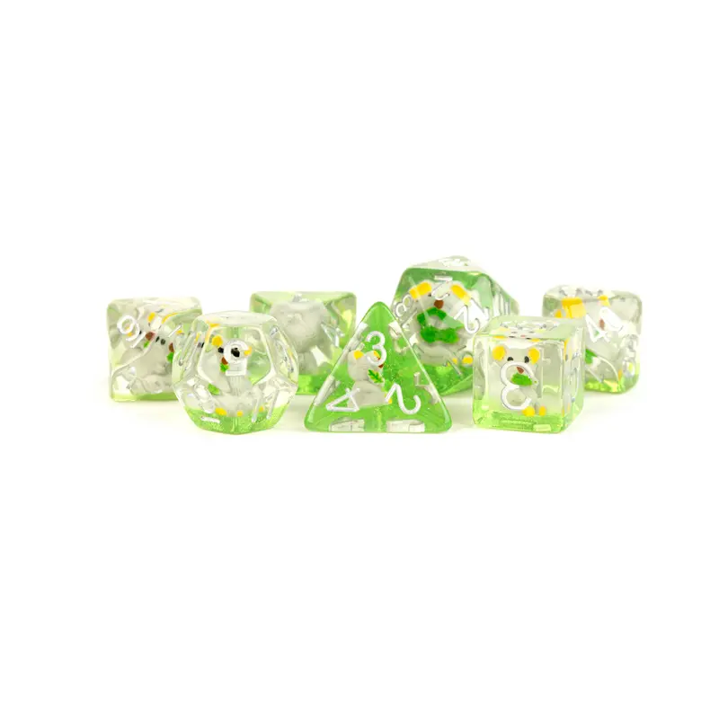 RESIN 7 DICE SET KOALA INCLUSION 16MM