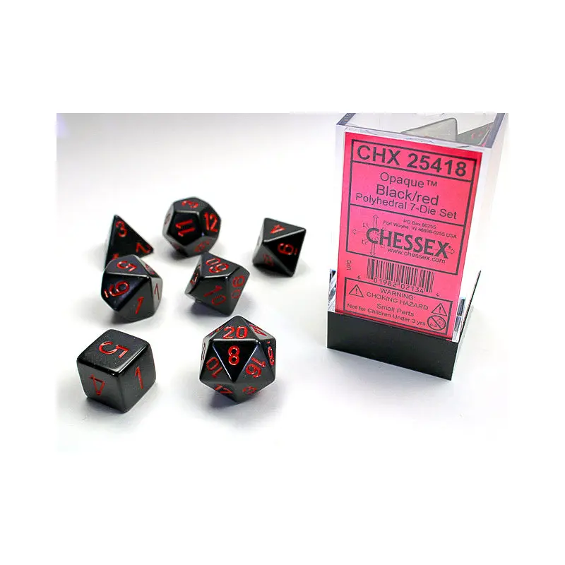 OPAQUE 7-DIE SET BLACK/RED