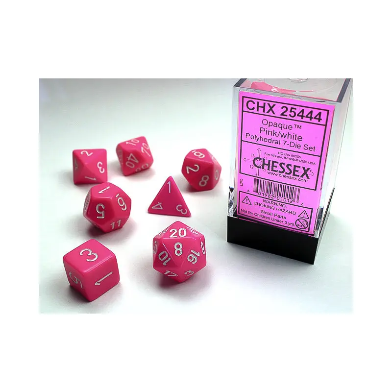 OPAQUE 7-DIE SET PINK/WHITE