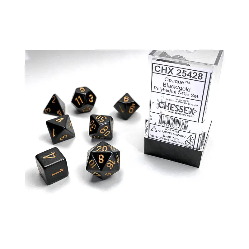 OPAQUE 7-DIE SET BLACK/GOLD