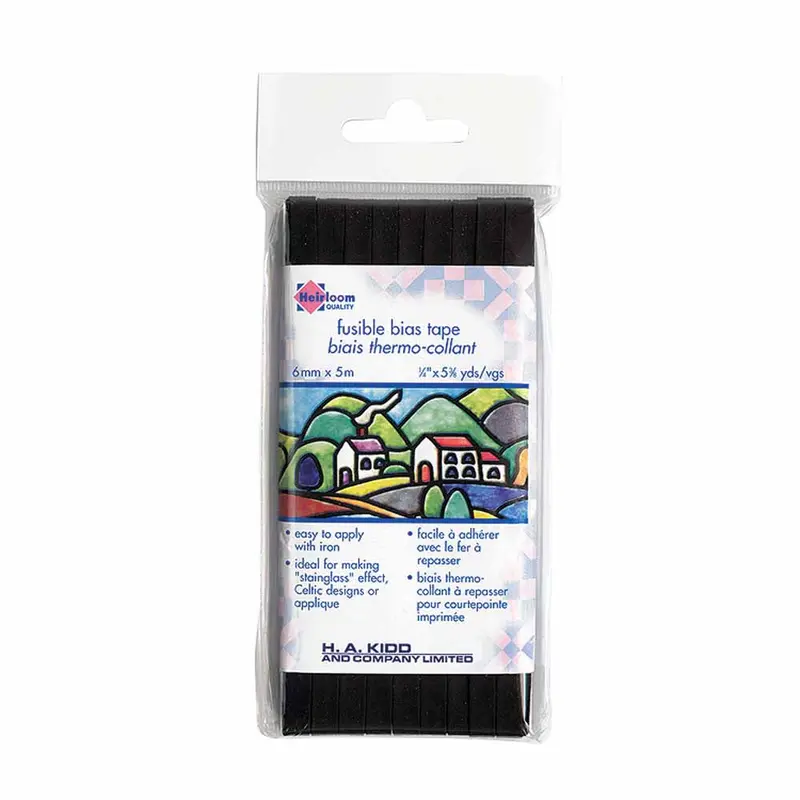 HEIRLOOM Fusible Bias Tape 6mm x 5m - Black