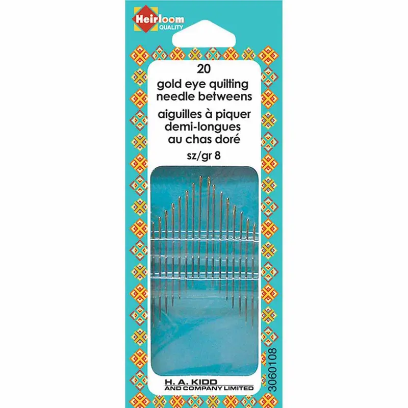 HEIRLOOM Gold Eye Hand Quilting Needles - Size #8