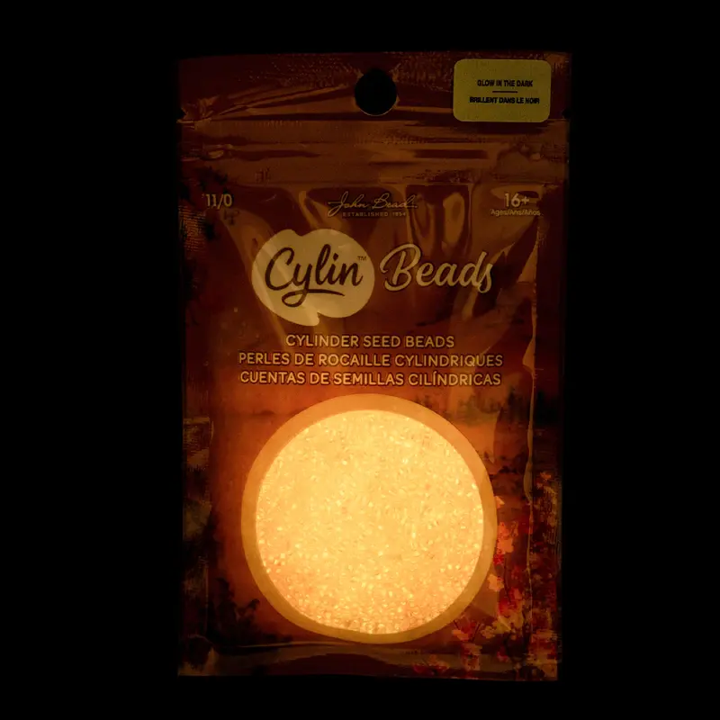 Cylin Bead 11/0 25g Bag Glow in Dark - Coral