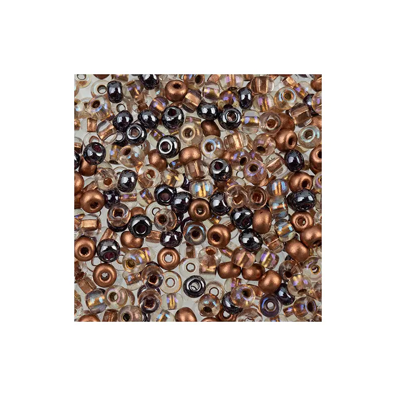 Czech Seed Beads apx 24g Vial 6/0 Hematite Capri Mix