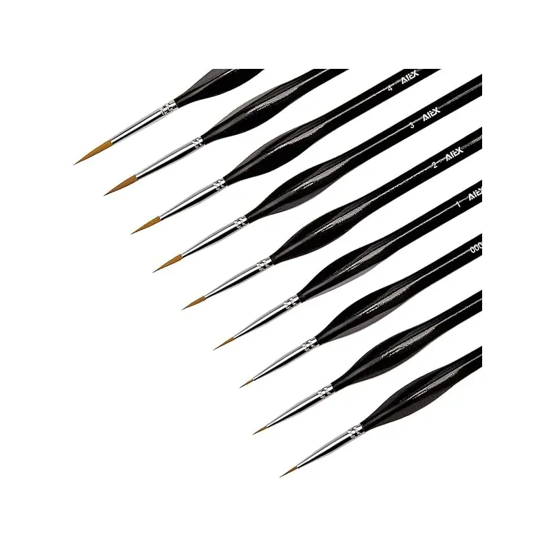 AIEX 9 Pieces Fine Detail Paint Brush Miniature Mini Paints Brush Set