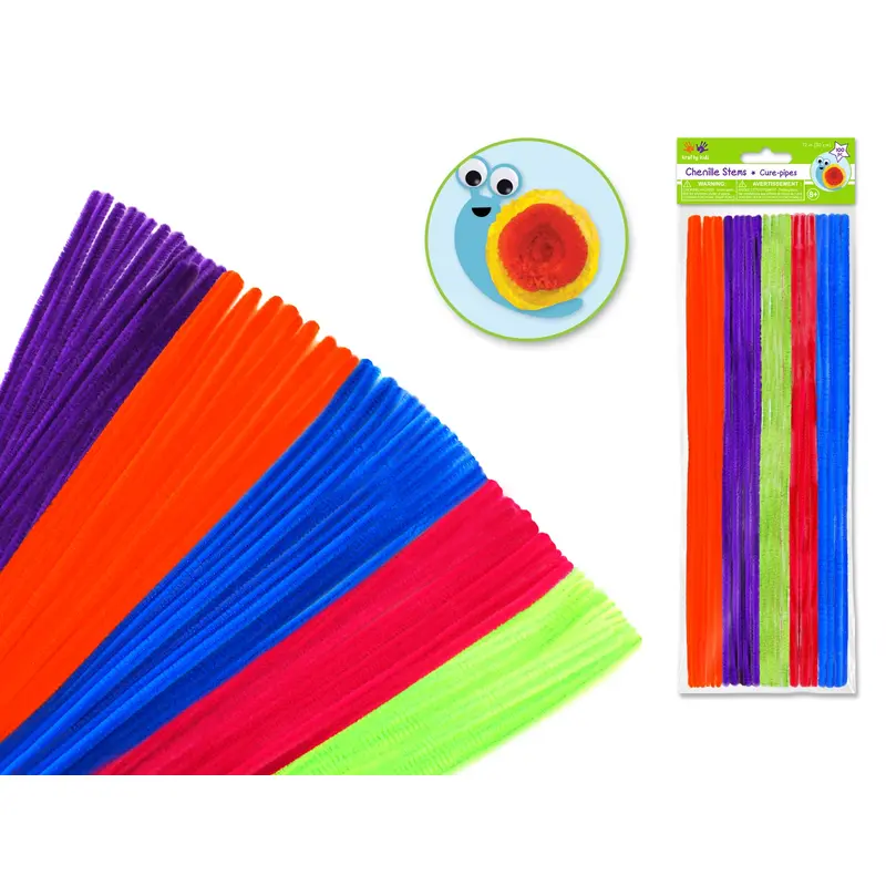 Chenille Stems: 6mmx30cm 100/pk Pipe Cleaners  Glamour Mix