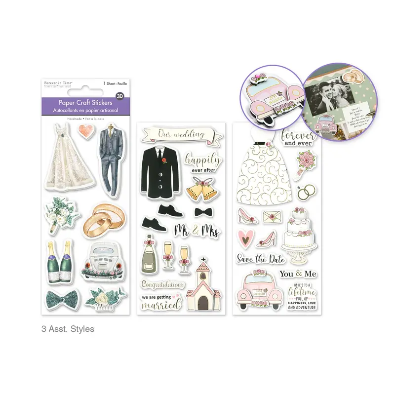 Handmade Sticker: 3D Themed Elements 250gsm  Happily Ever After