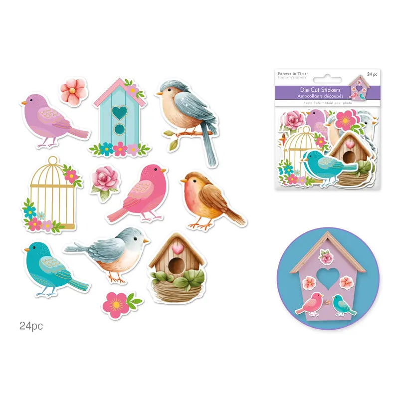 Paper Craft Emb: Self-Adhesive Die Cuts 24pc  Birdie World
