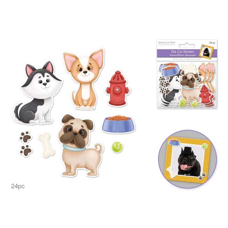 Paper Craft Emb: Self-Adhesive Die Cuts 24pc  Dog Life