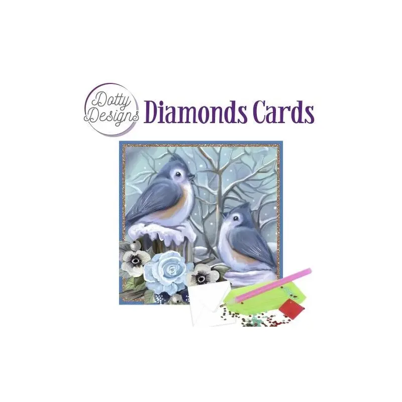 Dotty Designs Diamond Card Kit, Kingfishers in the Snow