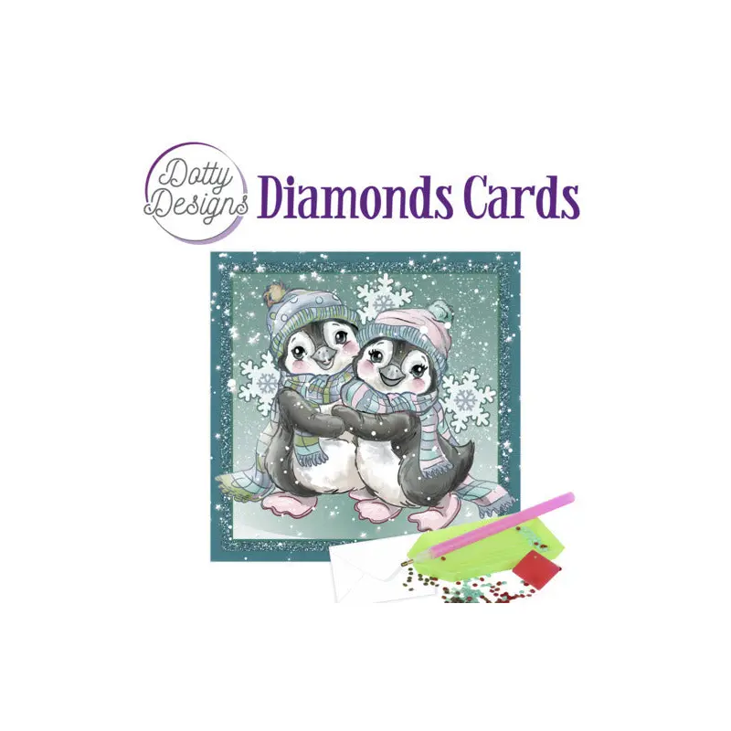 Dotty Designs Diamond Card Kit, Penguins in the Snow