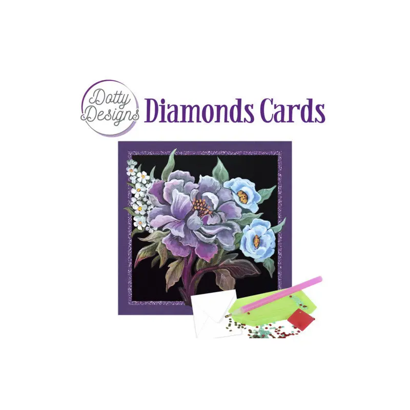 Dotty Designs Diamond Card Kit, Purple Peony