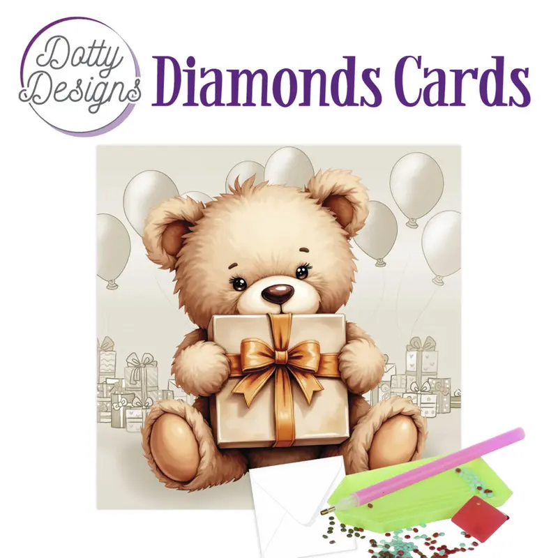 Dotty Designs Diamond Card Kit, Teddy 1