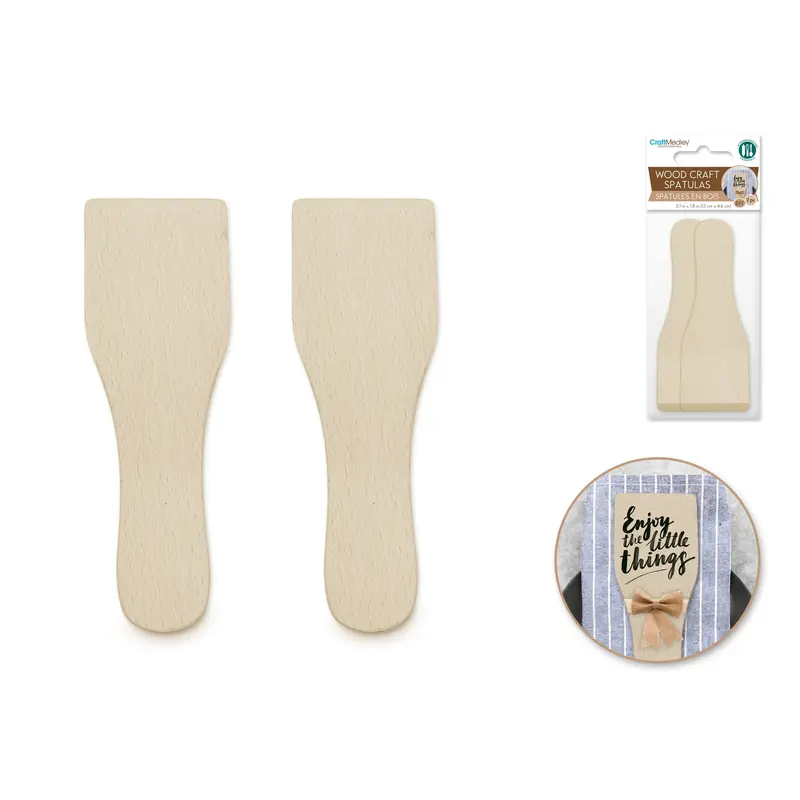 Wood Craft: 5.1"x1.8" Flat Spatula 2pc