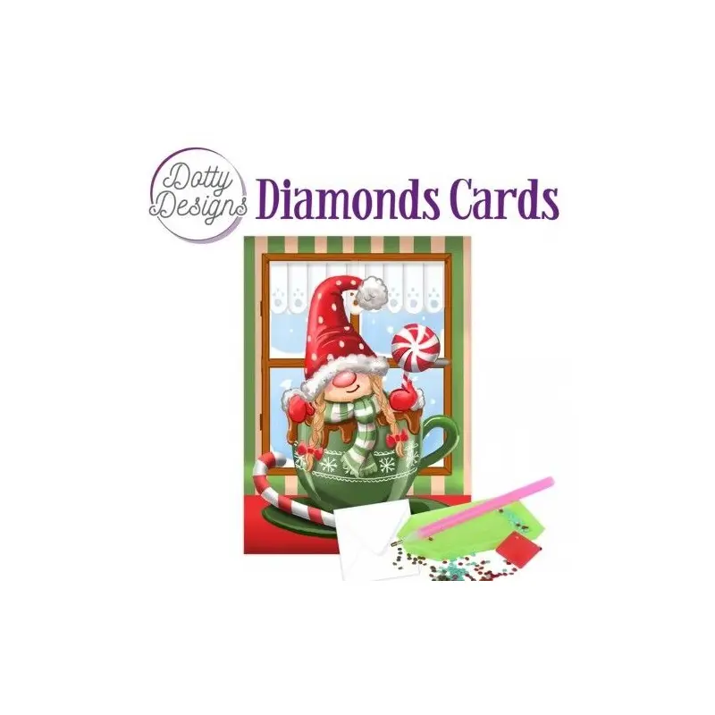 Dotty Designs Diamond Card Kit, Christmas Gnome 1