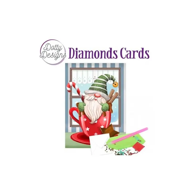 Dotty Designs Diamond Card Kit, Christmas Gnome 2