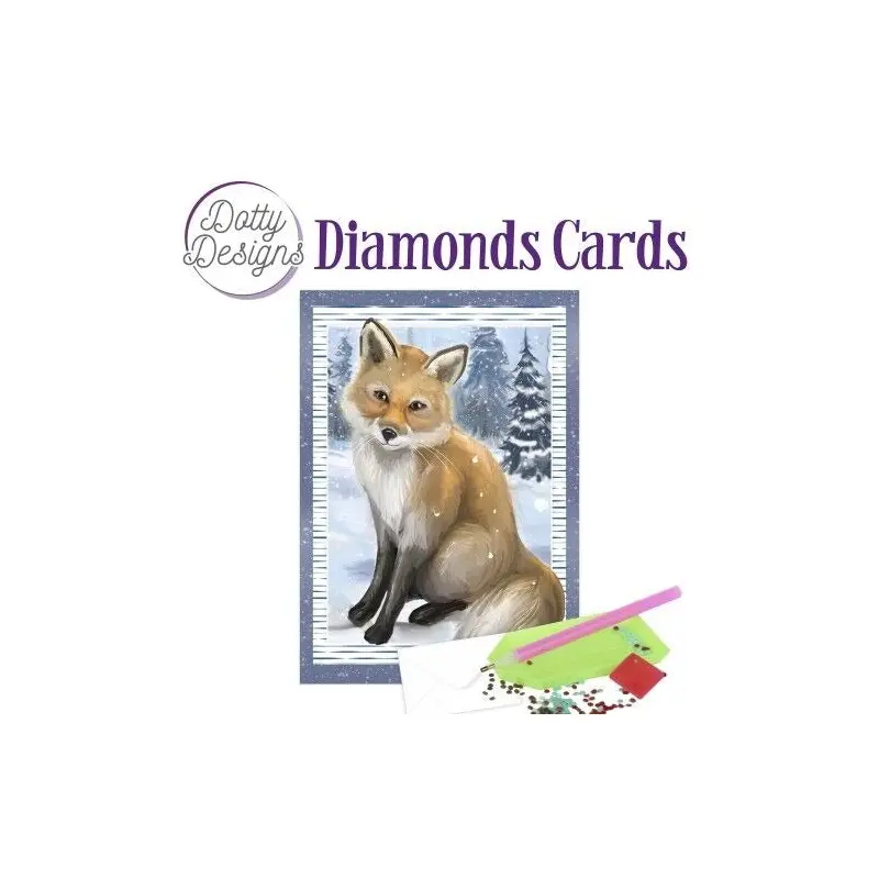 Dotty Designs Diamond Card Kit, Fox in the Snow