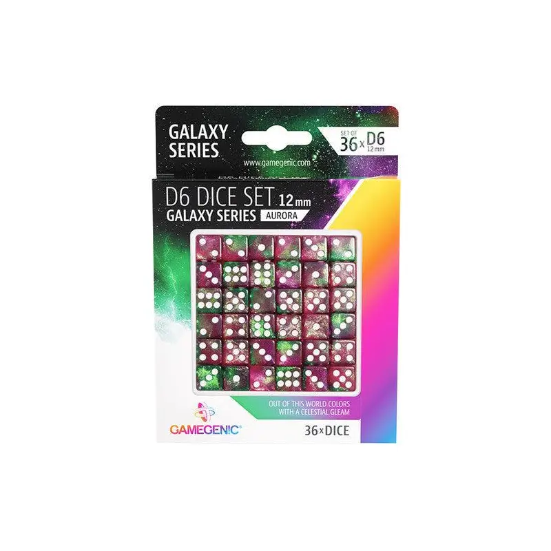 Gamegenic Galaxy Series - Aurora - D6 Dice Set 12 mm (36 pcs)