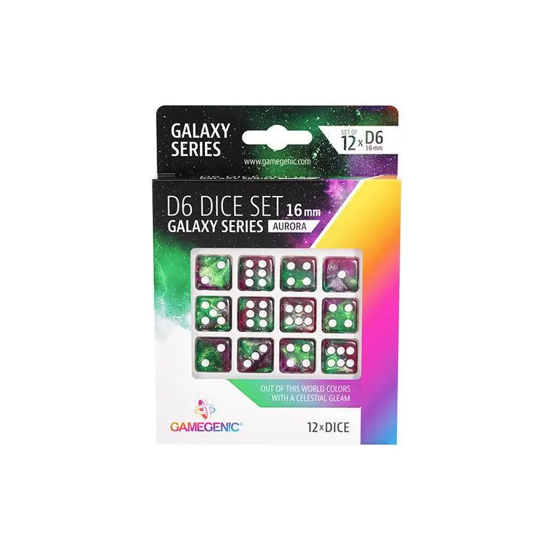 Gamegenic Galaxy Series - Aurora - D6 Dice Set 16 mm (12 pcs)