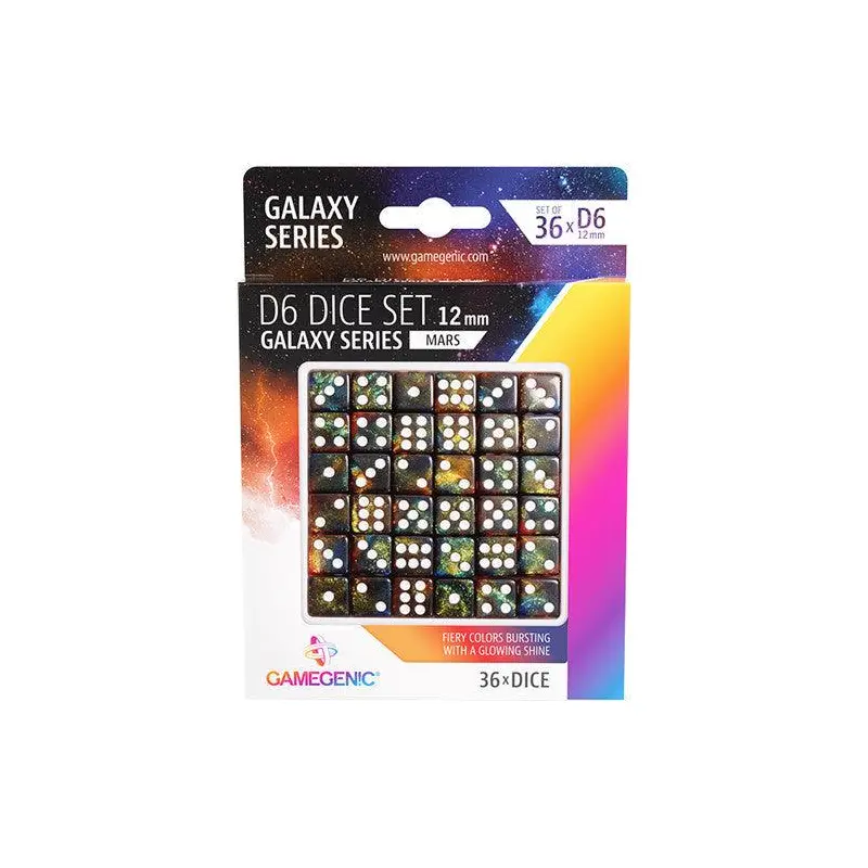 Gamegenic Galaxy Series - Mars - D6 Dice Set 12 mm (36 pcs)