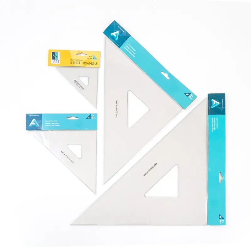 Acrylic Triangles, 10" 45 Deg w/Inking Edges