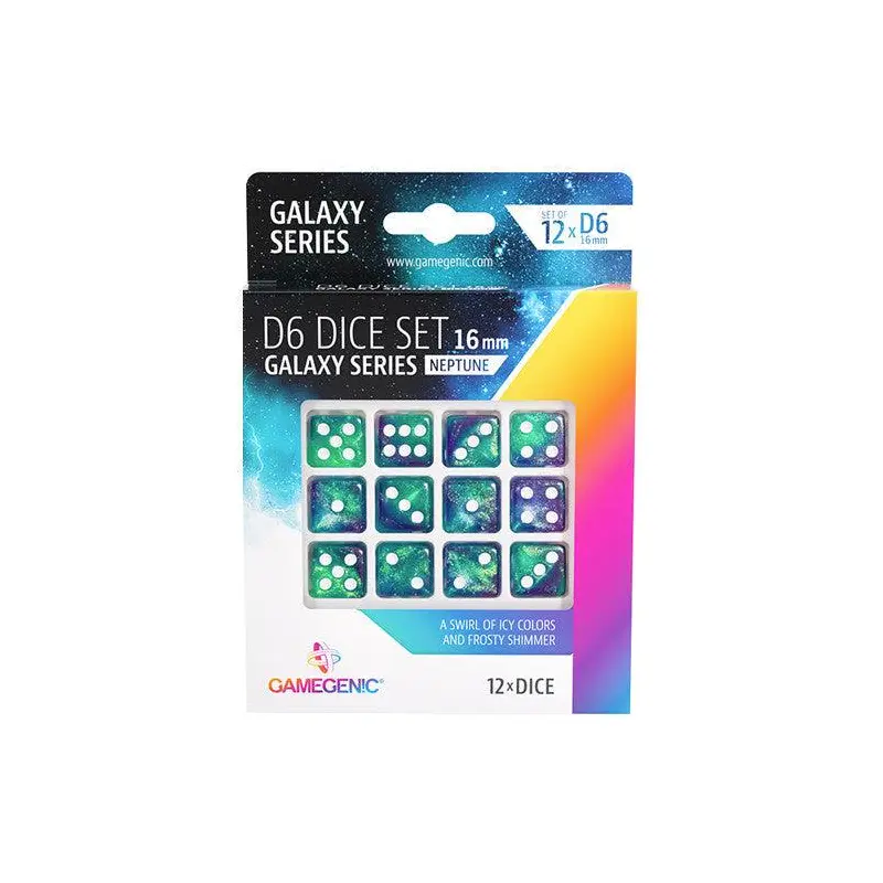 Gamegenic Galaxy Series - Neptune - D6 Dice Set 16 mm (12 pcs)