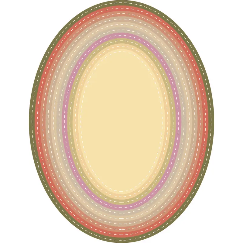 Die, Nesting Stitched Ovals