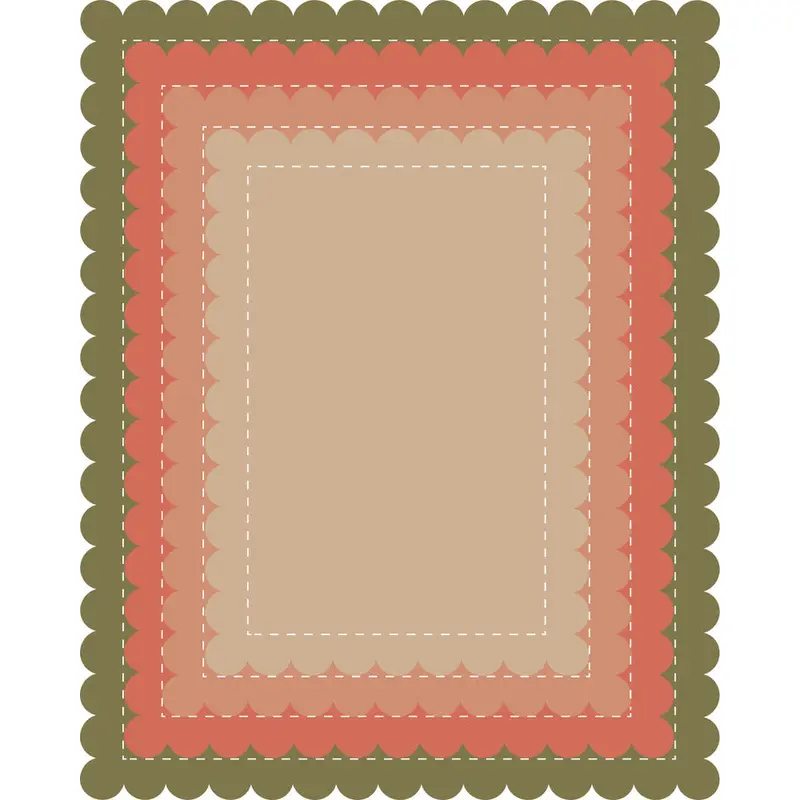 Die, Nesting Stitched Scalloped Rectangles