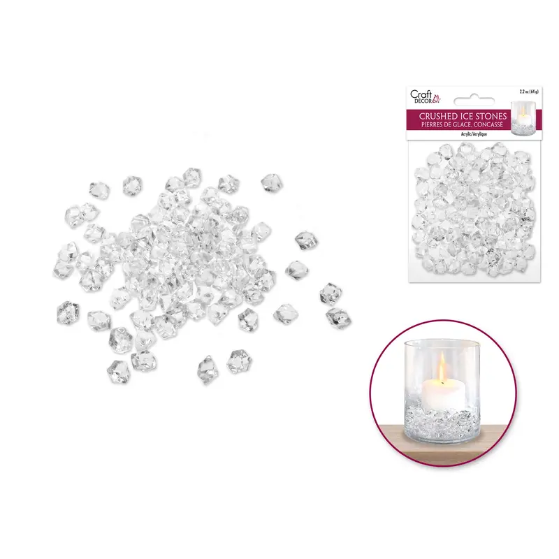 Craft Dcor: 65g Crushed Ice Acrylic Stones