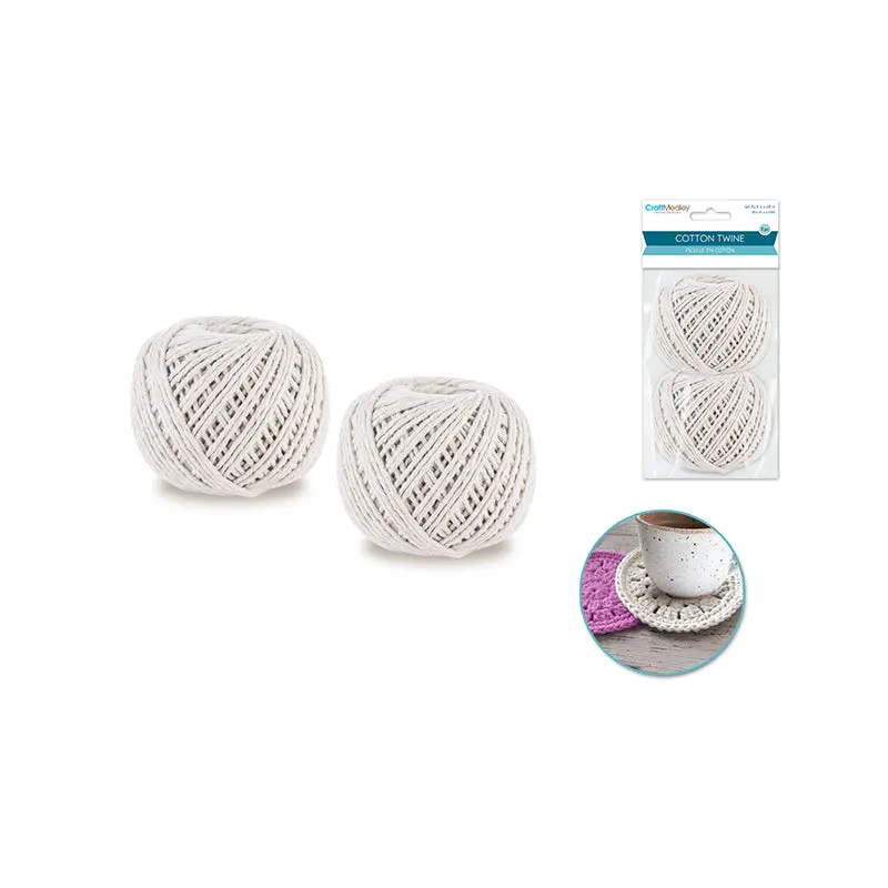 Craft Medley: 2mmx60m Cotton 80g Twisted 2pc