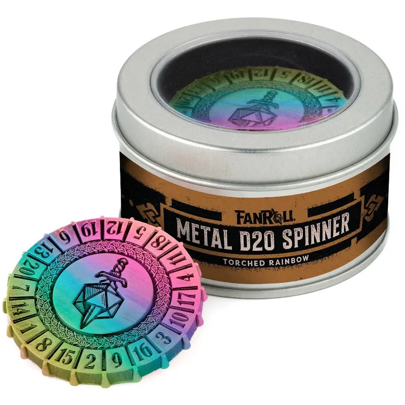 METAL SPINNER D20 TORCHED RAINBOW